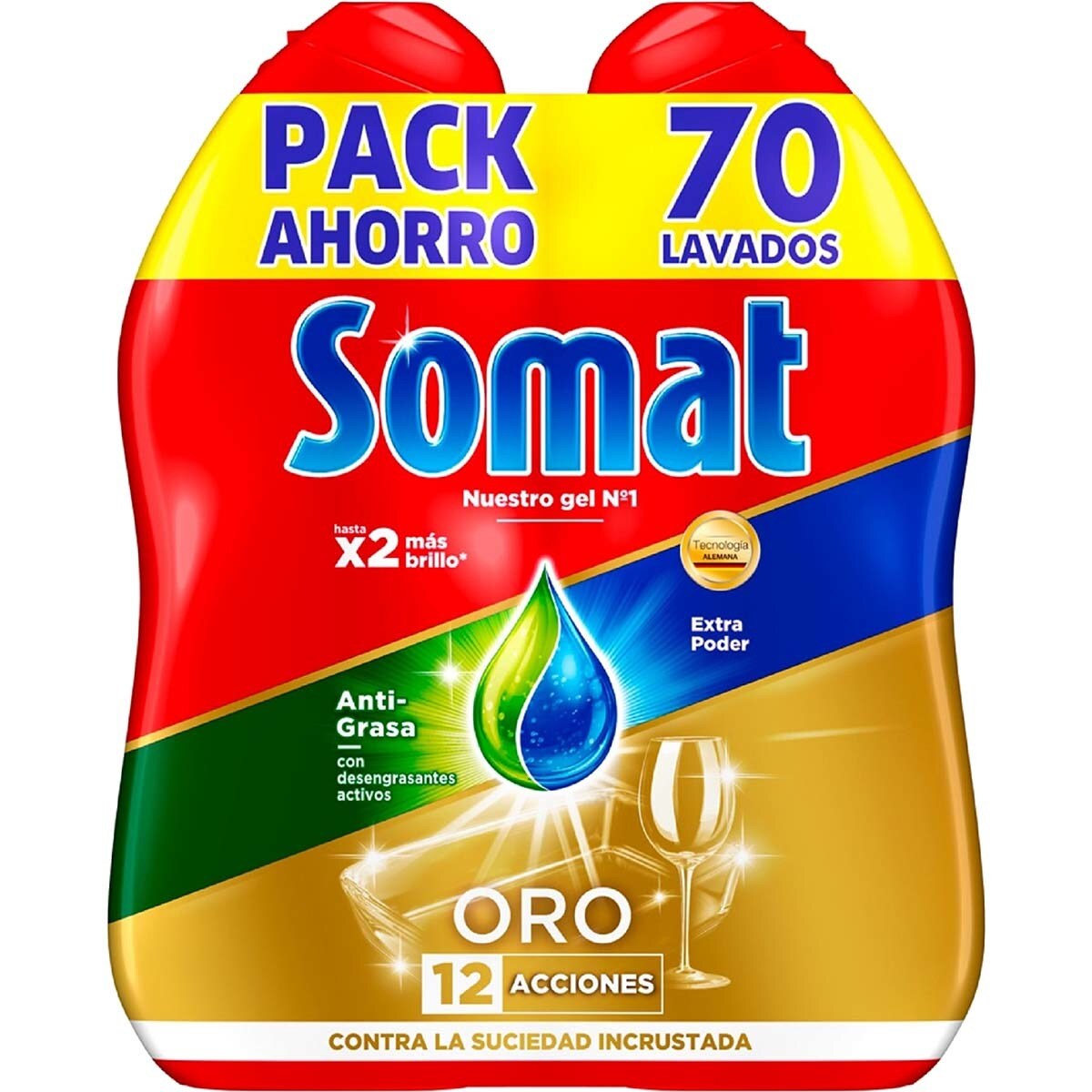 Oro antigrease dishwasher detergent gel 2pack bottles 35 dose · SOMAT