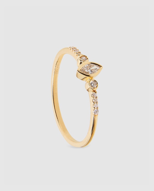 Anillo El Corte Inglés Geometry de oro y diamantes
