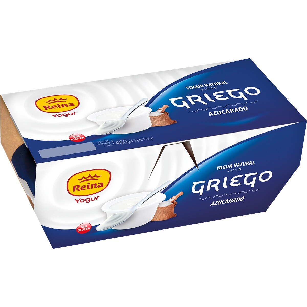 Yogur griego natural azucarado pack 4 unidades 115 g · REINA