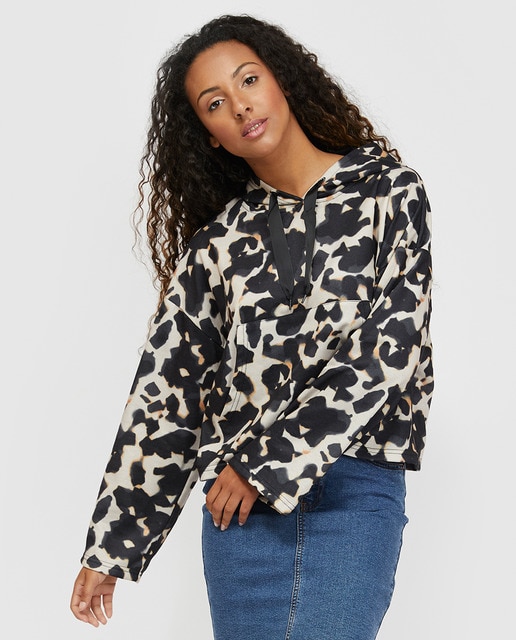 Sudadera de mujer animal print con capucha · Noisy May · Moda · El