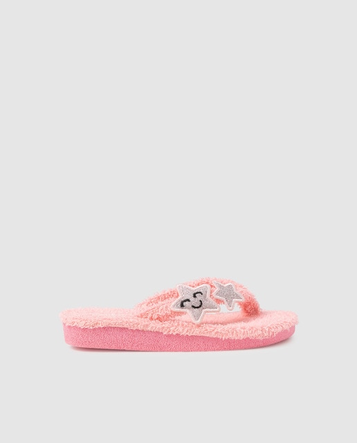 Zapatillas de casa de niña Kids Collection rosas con adorno de estrella