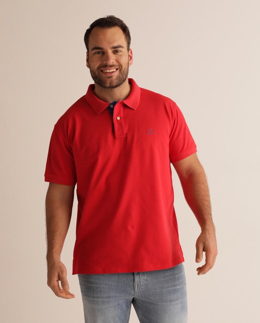 Big and Tall men's classicfit red short sleeve piqué polo shirt · Gant