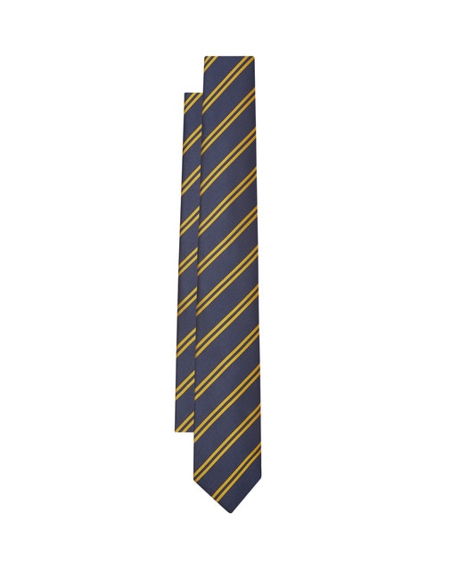 Corbata de uniforme marino y amarillo