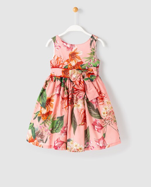 girls pink flower dress