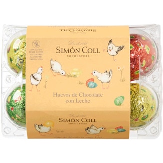 Simón Coll Ovos de Chocolate com Leite 6 Unidades embalagem 150 g