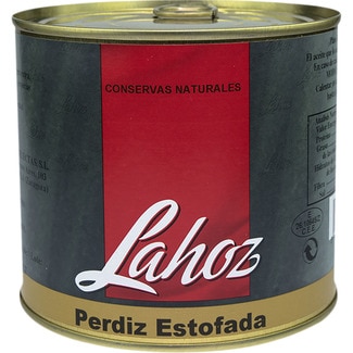 LAHOZ perdiz estofada elaborado artesanalmente sin colorantes ni conservantes lata 500 g