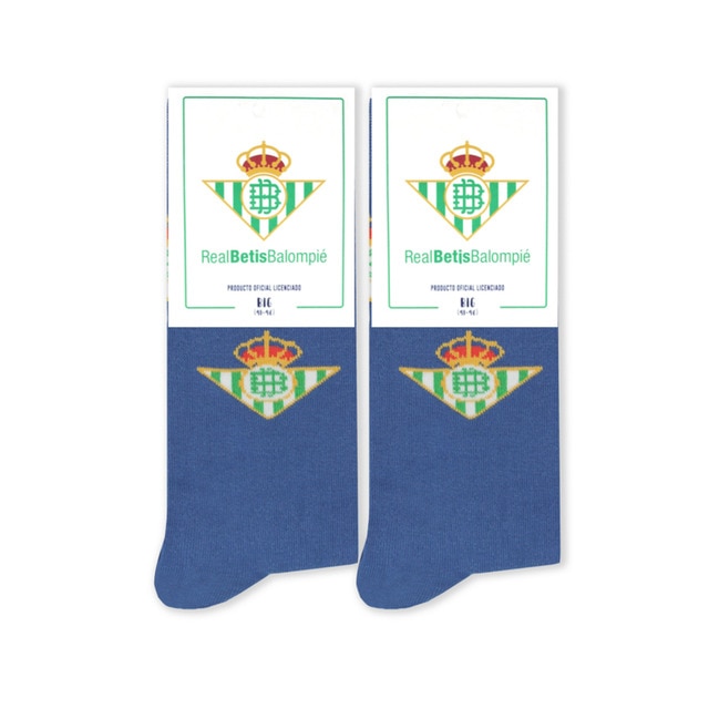 Calcetines Real Betis Balompié Pepe Pinreles Escudos Azul.
