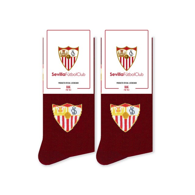 Calcetines Sevilla Fútbol Club Pepe Pinreles Escudo Granate.