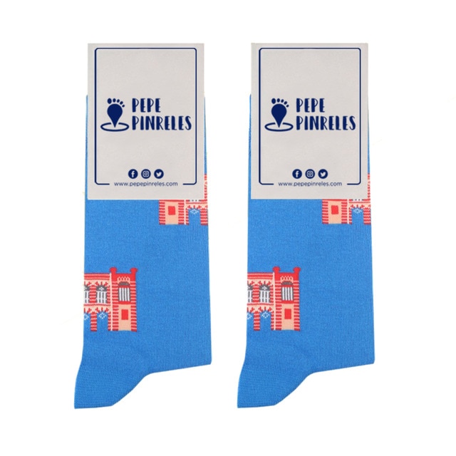 Calcetines Pepe Pinreles Fachada Falla Azul
