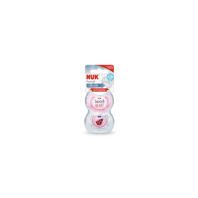 Nuk PACK BABY SET GIRL Biberon 06-18 Meses Con Boquilla Blanda y Asas+Chupete 06-18 Meses Anat/ómico 1Ud