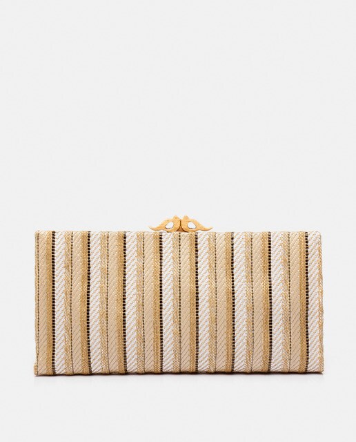 tan evening clutch