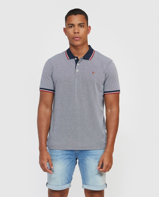 Polo de hombre slim gris oscuro de manga corta