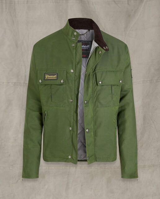 Chaqueta de abrigo de hombre verde con cuatro bolsillos · Belstaff