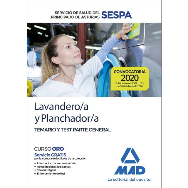 Lavandero/a y planchador/a del servicio de salud del principado de asturias (sespa). Temario y test parte específica