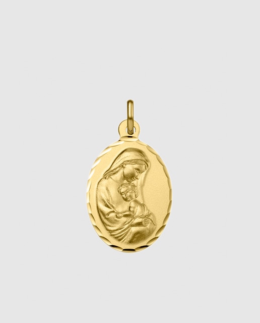 Medalla de niña El Corte Inglés Virgen con Niño de oro amarillo