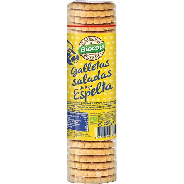 BIOCOP galletas saladas de trigo espelta ecológicas envase 250 g