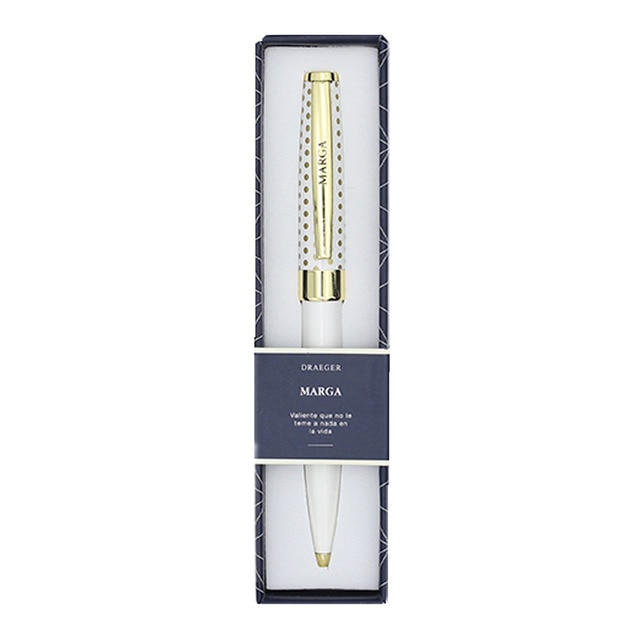 Bolígrafo Marga Draeger Blanco y Oro.