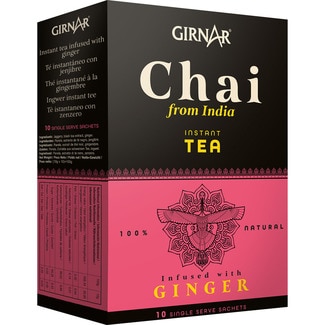 GIRNAR La India instant chai tea with ginger 100% natural box 10 sachets