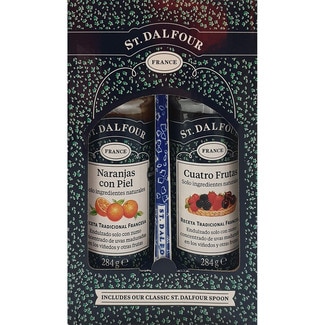 ST. DALFOUR mermeladas surtidas según existencias en pack de 2 284 g con regalo de una cucharilla de cerámica