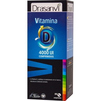 DRASANVI Vitamina D3 4000 Ui contribuye al mantenimiento de los huesos y músculos caja 90 comprimidos