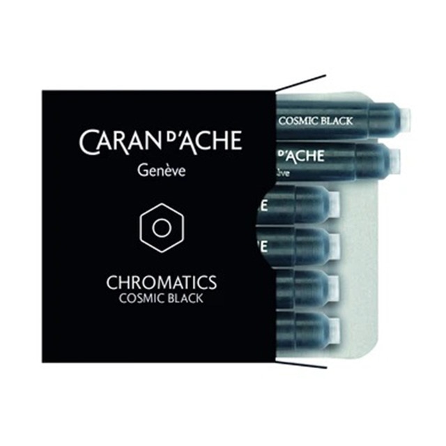 Caja 6 Cartuchos Caran D'Ache Negro.