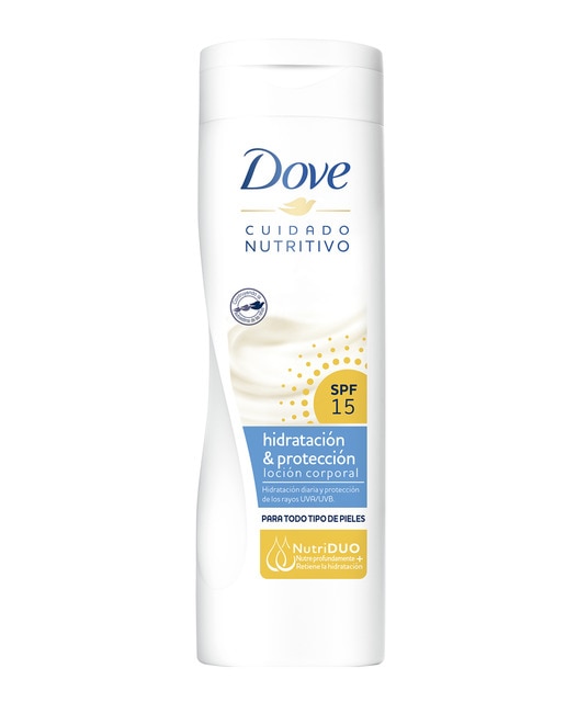 Loción corporal Hidratación y Protección Solar SPF15 250 ml Dove