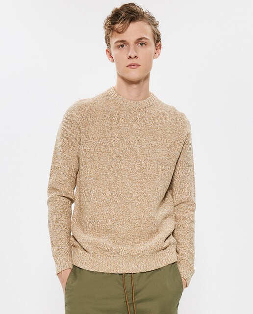 beige crew neck sweater