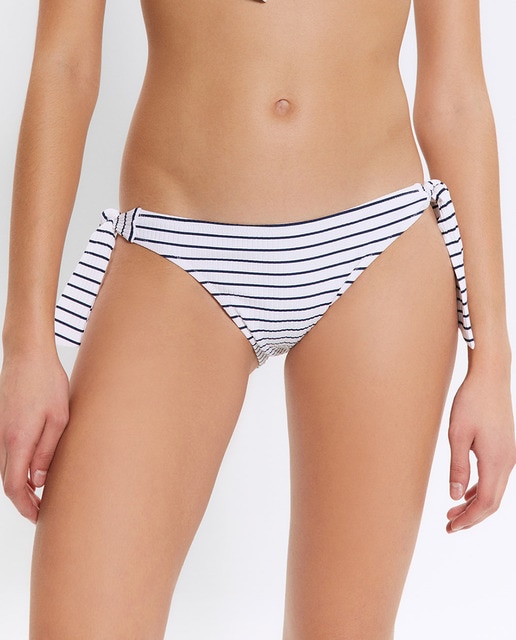 blue striped bikini bottoms