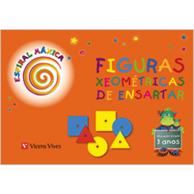 Espiral maxica 3-4 anos. Figuras xeometricas de ensartar