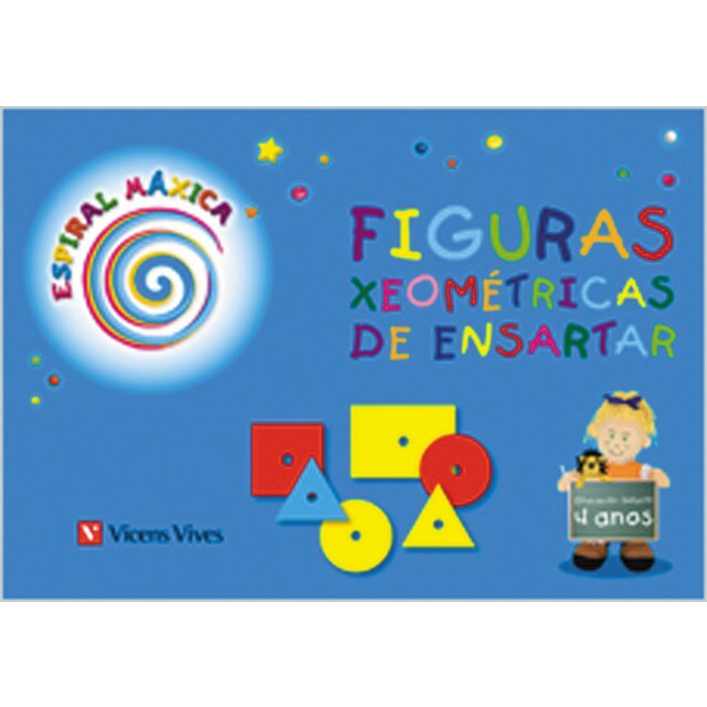 Espiral maxica 4-5 anos. Figuras xeometricas de ensartar