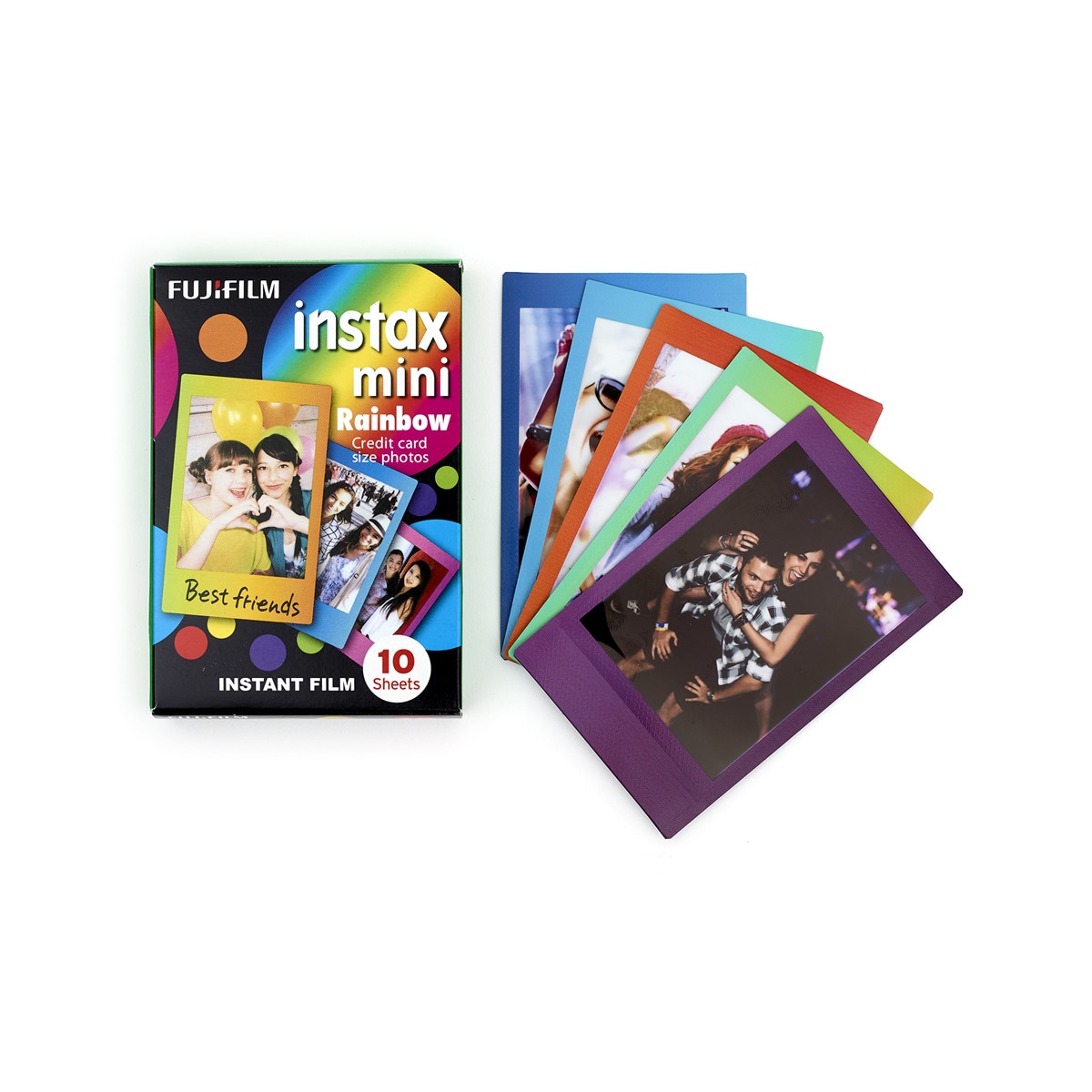 Película instantânea Instax Mini Film 10 folhas Arco-íris Branco-3