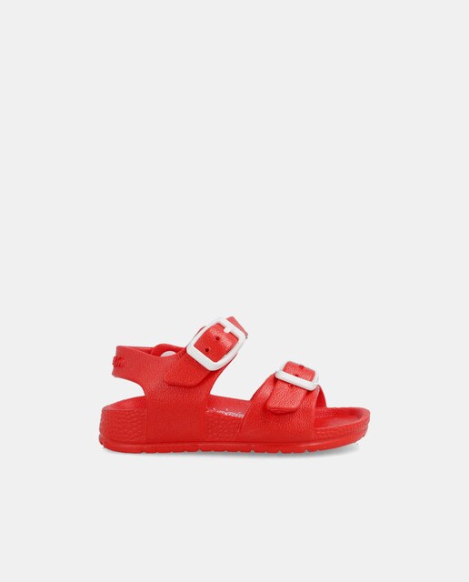 red beach sandals