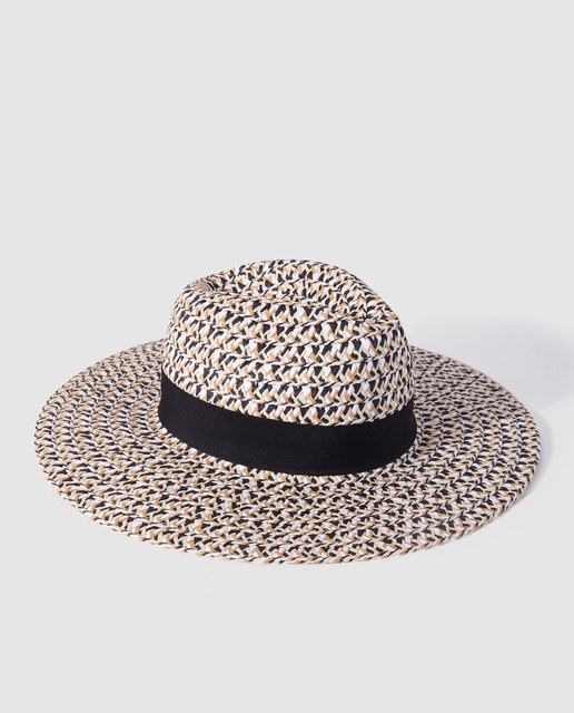 Sombrero de mujer Easy Wear trenzado tricolor con cinta