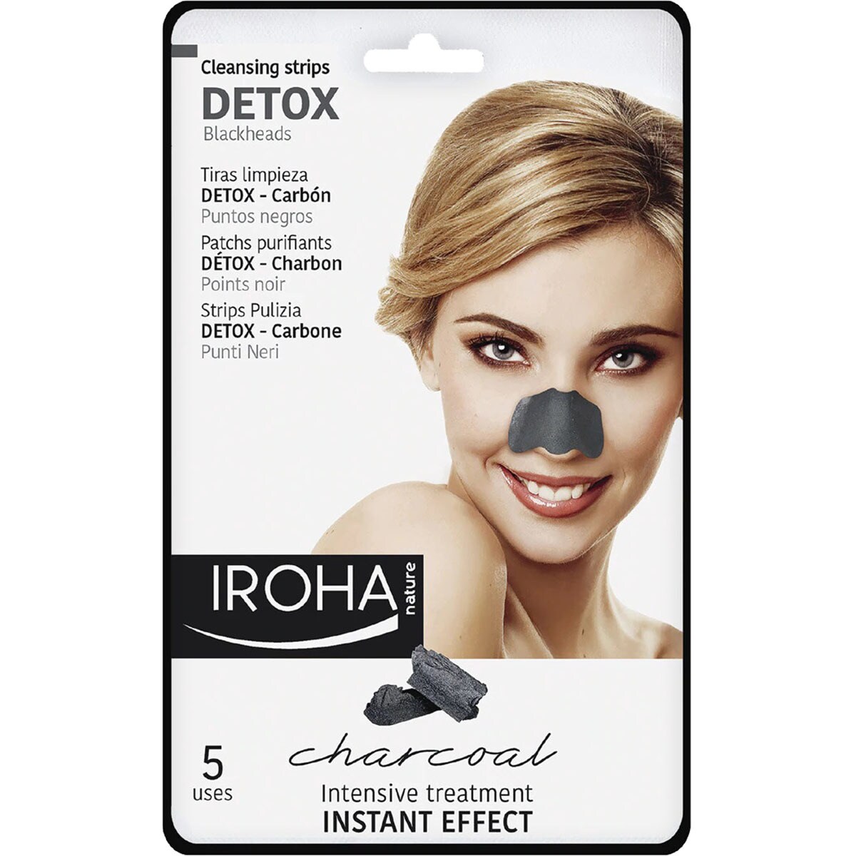 Buy Charcoal cleansing strips antiblackheads box 5 units · IROHA · Supermercado El Corte Inglés