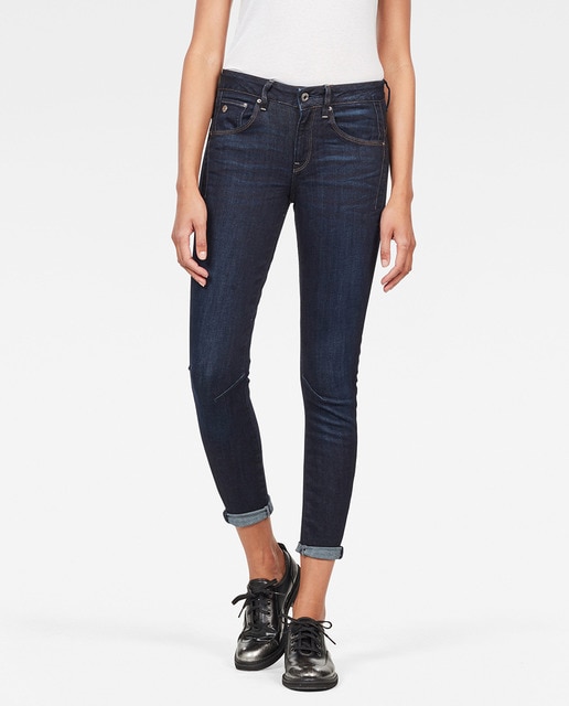 Vaquero de mujer Arc 3D Mid Skinny de tiro medio con acabado usado