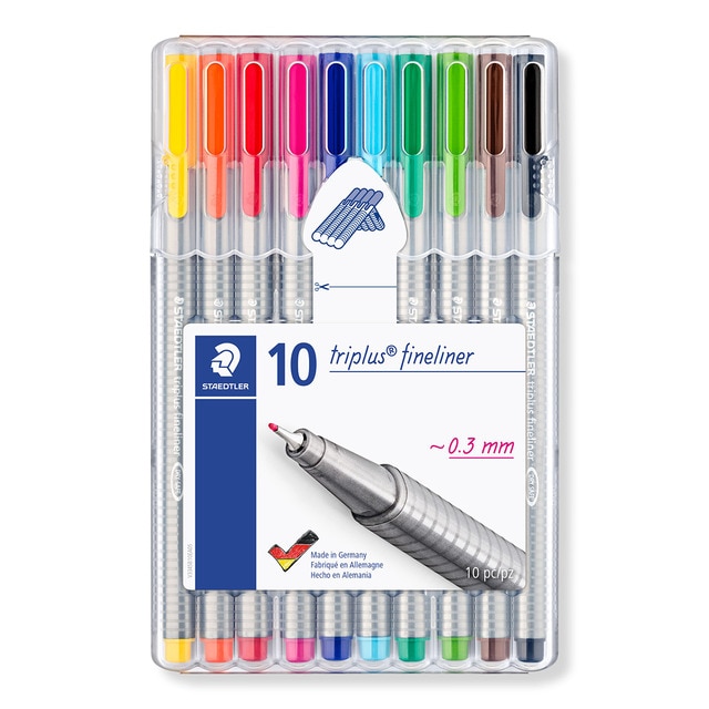 Estuche 10 Rotuladores Triplus Fineliner Staedtler