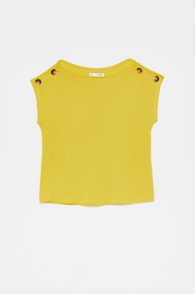 Camiseta botones hombro Mujer | Camisetas | Manga corta Camiseta botones hombro