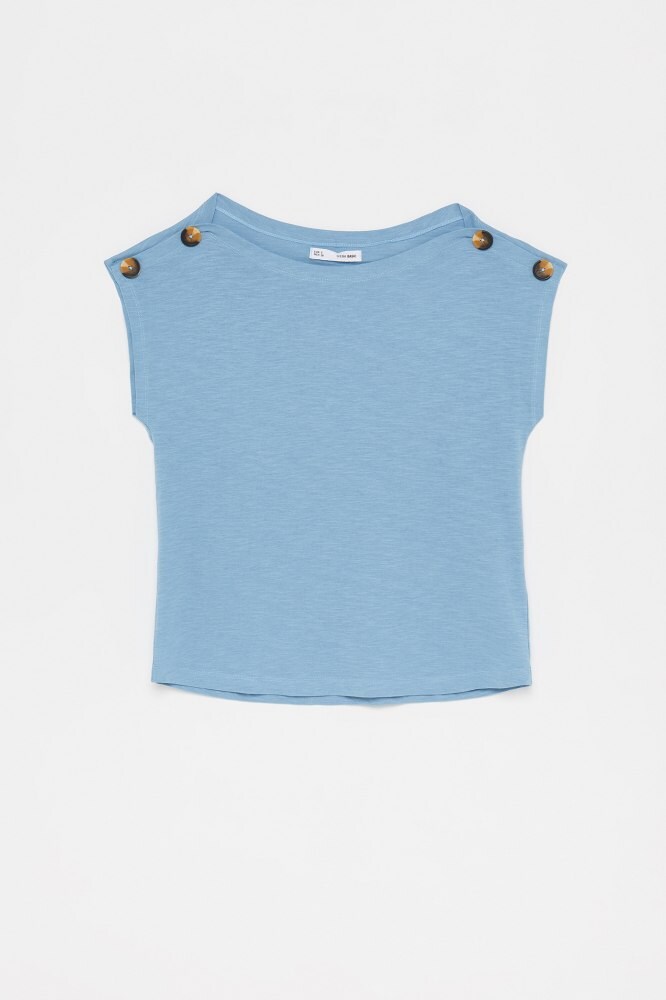 Camiseta botones hombro Mujer | Camisetas | Manga corta Camiseta botones hombro