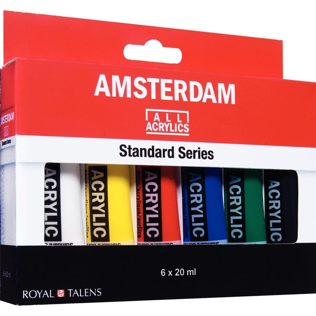 Set de 6 Tubos de Pintura Acrílica de 20 Ml Ámsterdam Multicolor