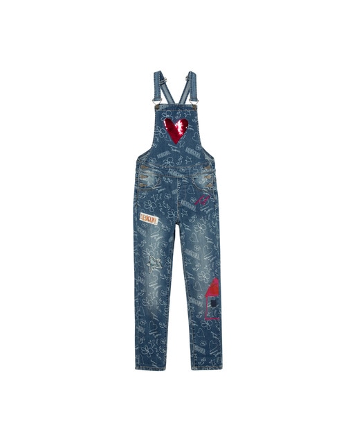 girls denim dungarees