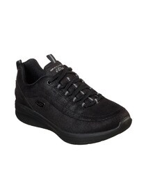 skechers black leather trainers