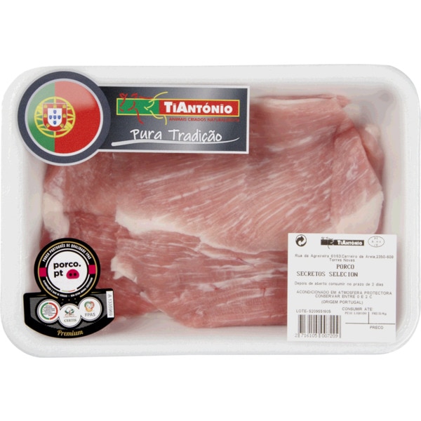 Secretos de Porco 50% Duroc Peso Aproximado por 700 g