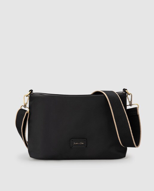 black nylon crossbody bag