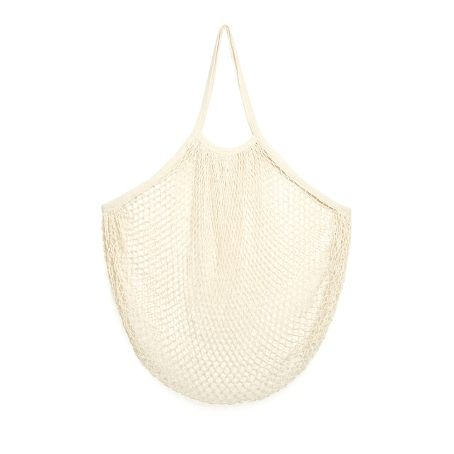 Bolsa Red de Algodón Kikkerland XL Blanca