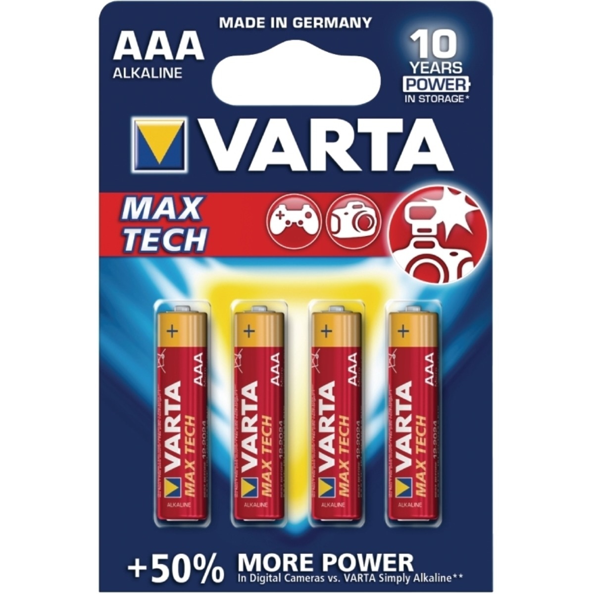 Imagem 0 de Pilhas Alcalinas Varta R03, AAA - Blister 4 Unidades