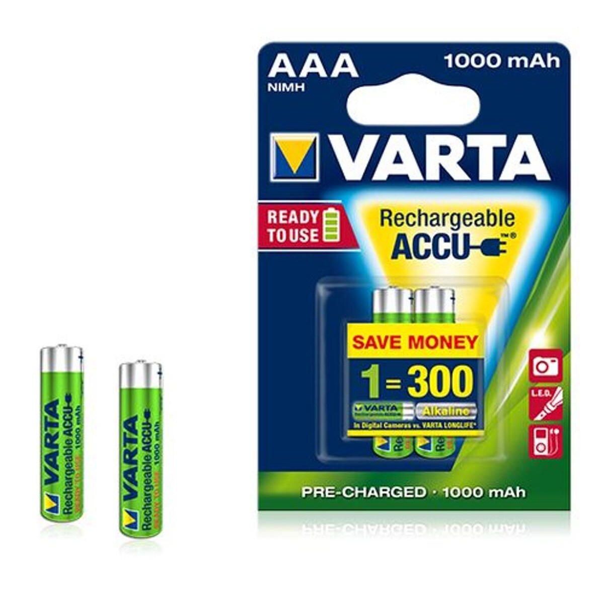 Imagem 0 de Pilhas Recarregáveis Varta 5703, AAA, 1.2V - 2 Unidades