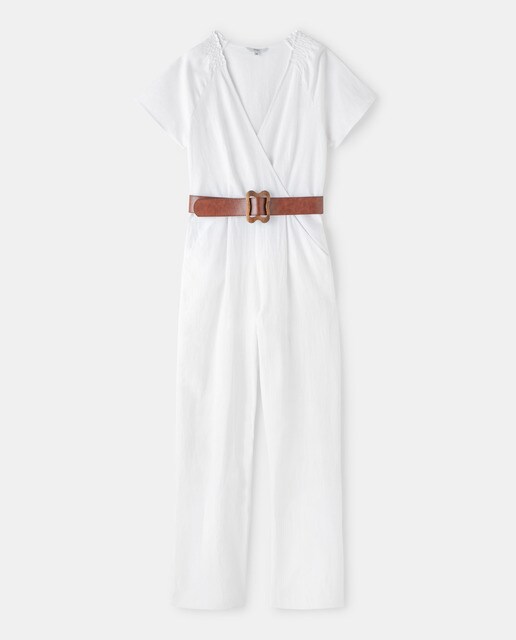 short sleeve linen jumpsuit