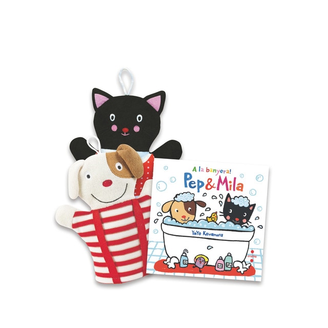 Pep i Mila. Lot A la banyera! Llibre + manyoples: Pack amb una manyopla de bany