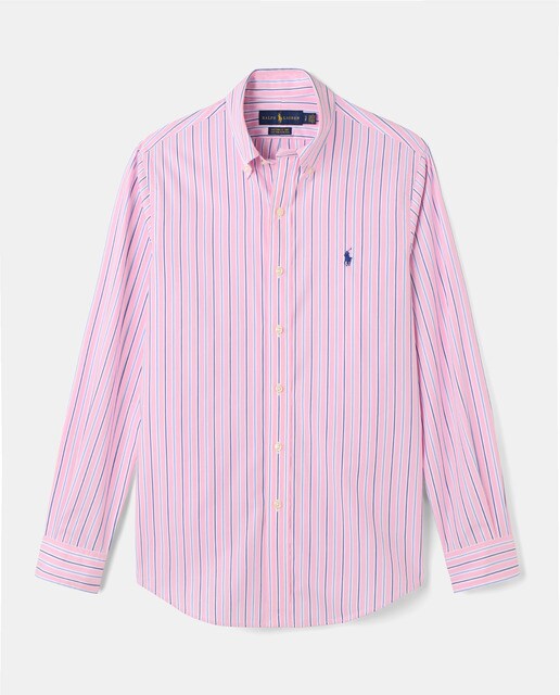 pink striped ralph lauren shirt