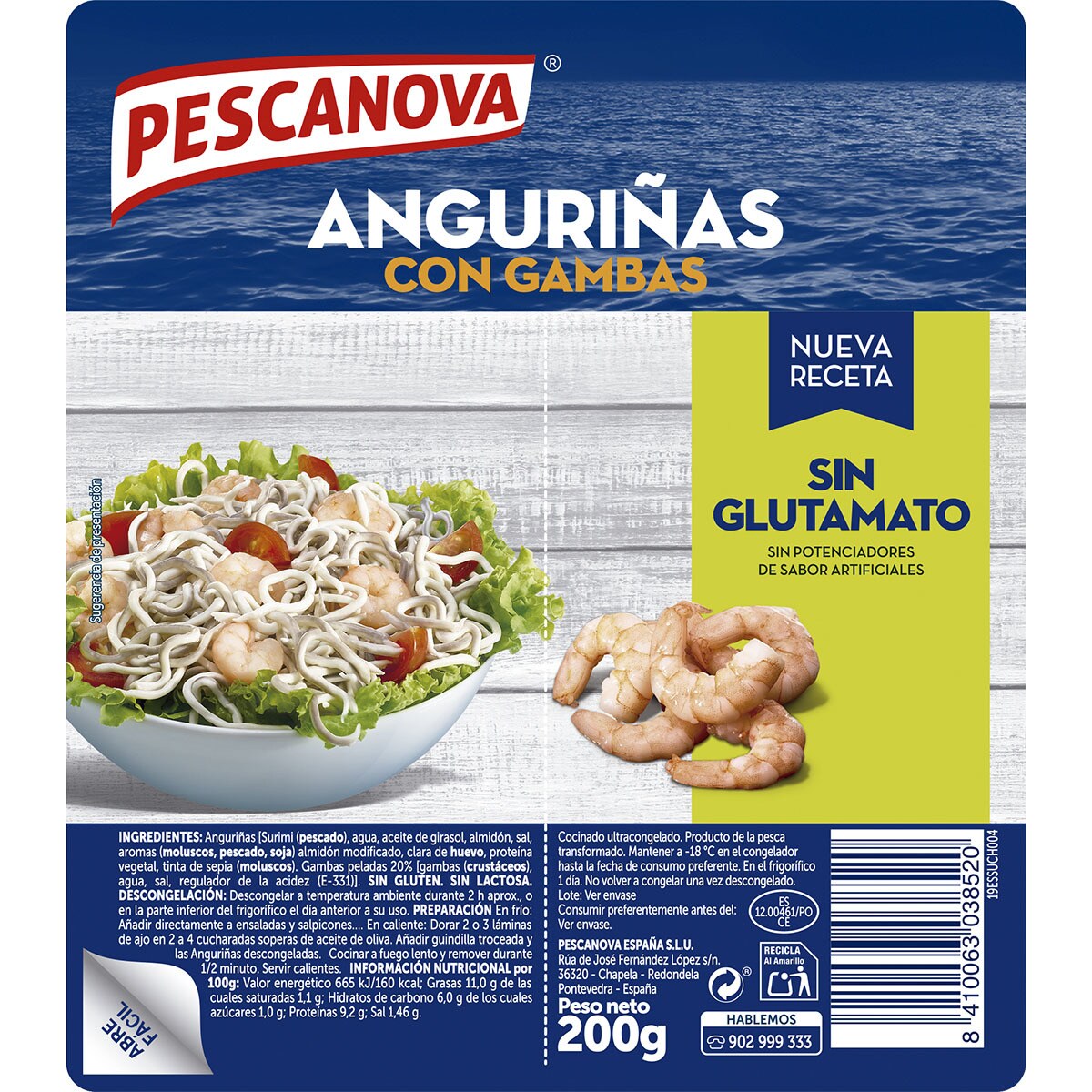 Surimi elvers with prawns 2x100 g pack glutenfree and lactosefree